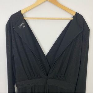 TAHARI Sparkle Jersey Jumpsuit in Black Sparkle Size 16 Arthur S. Levine ASL NWT